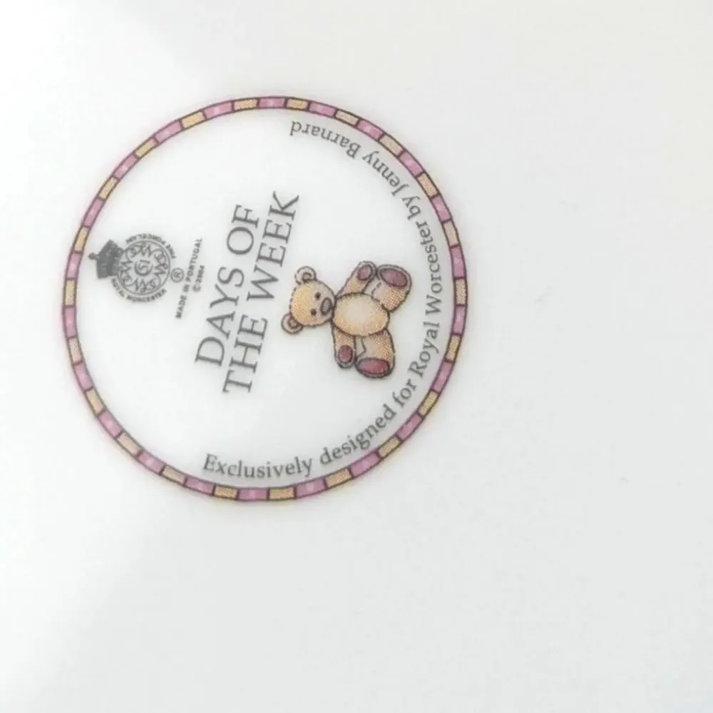 Vintage Royal Worcester Days of the Week 3 Piece Child's Porcelain Set